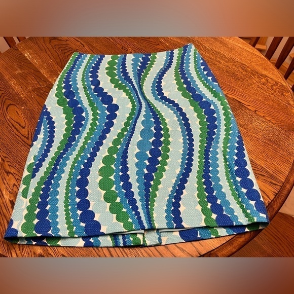 Talbots Wavy Dots Lined Skirt Size 4P EUC Hippie Boho Chic Bohemian Hippy 70s - Picture 2 of 6